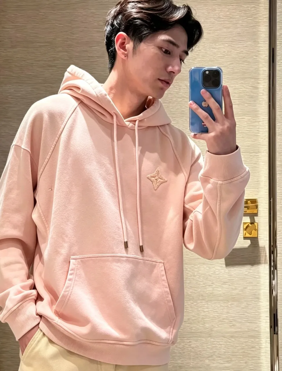 Louis Vuitton/Louis Vuitton dark woven letter logo embroidered hooded sweatshirt